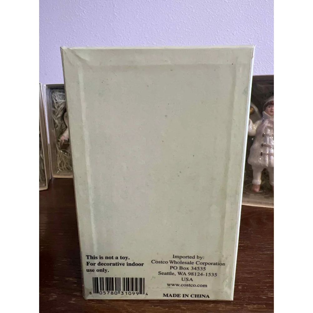 Vintage-Style Porcelain Angel Ornaments SET OF 7 W/ Boxes Costco Import Glitter